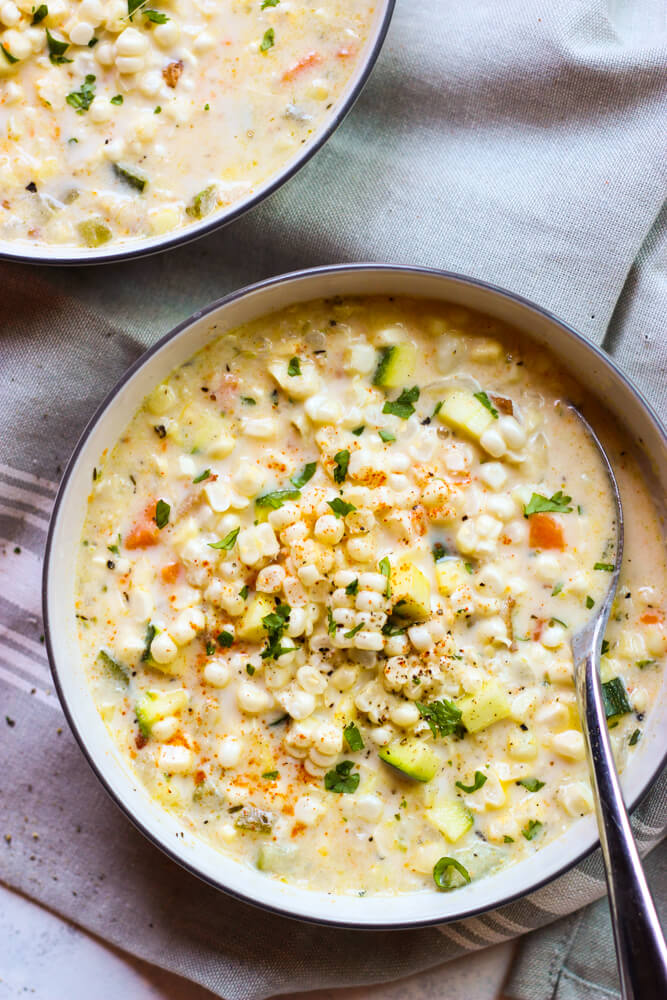 corn chowder with zucchini