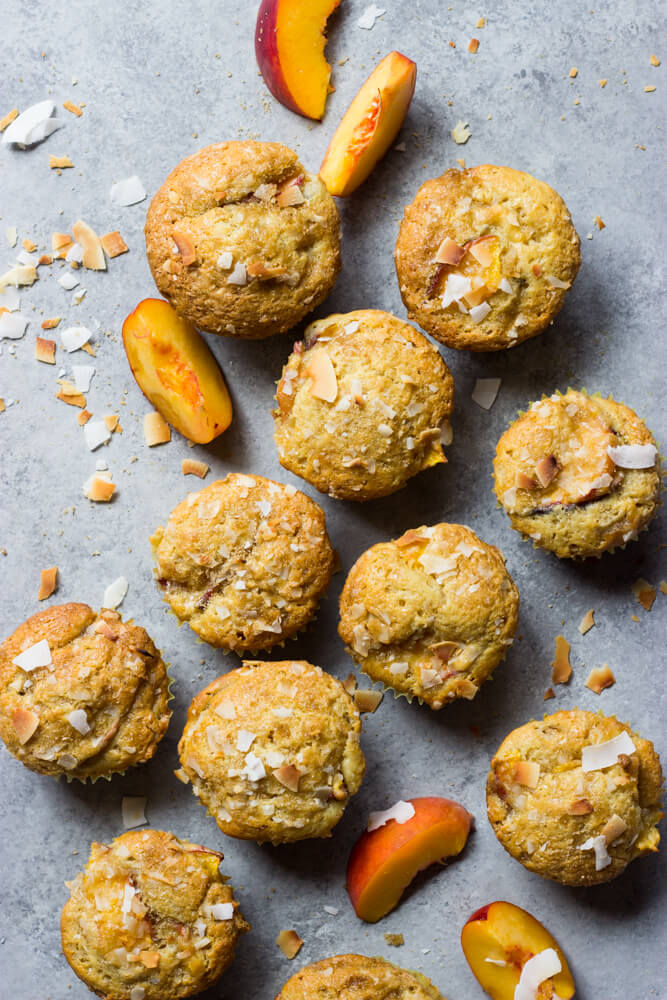 close up peach muffin recipe