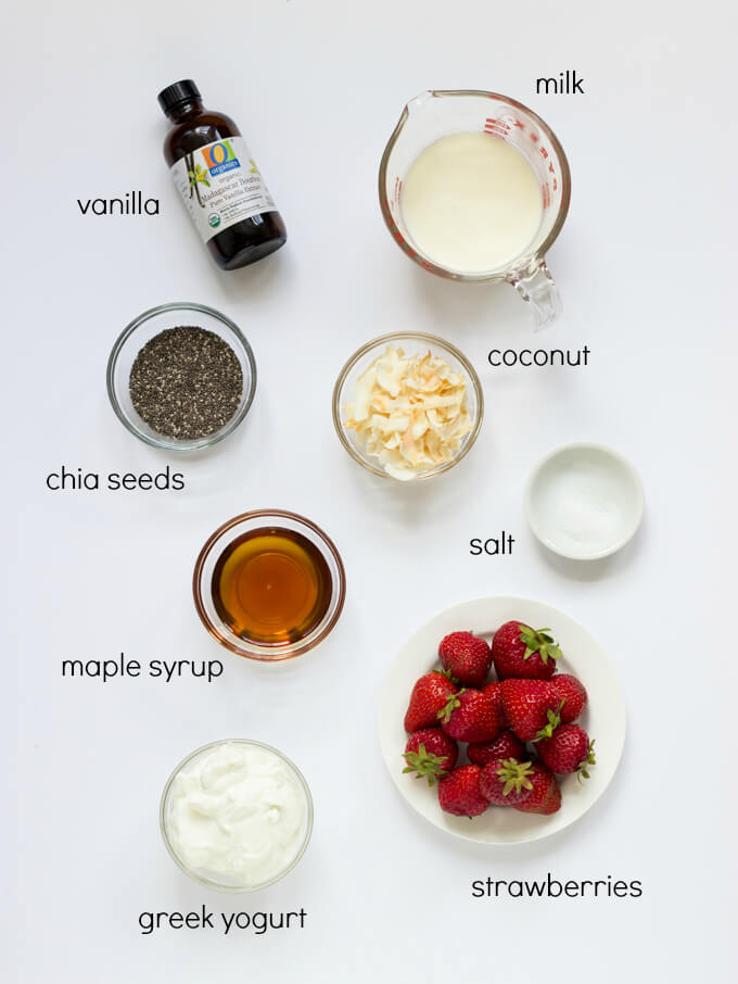 ingredients for chia pudding