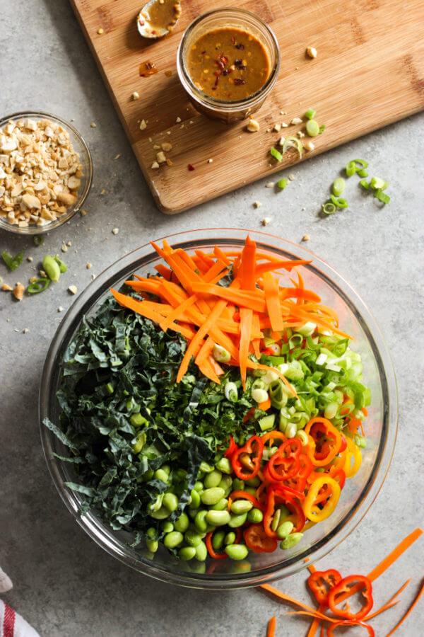 Chopped Kale Salad with PeanutChili Vinaigrette Little Broken