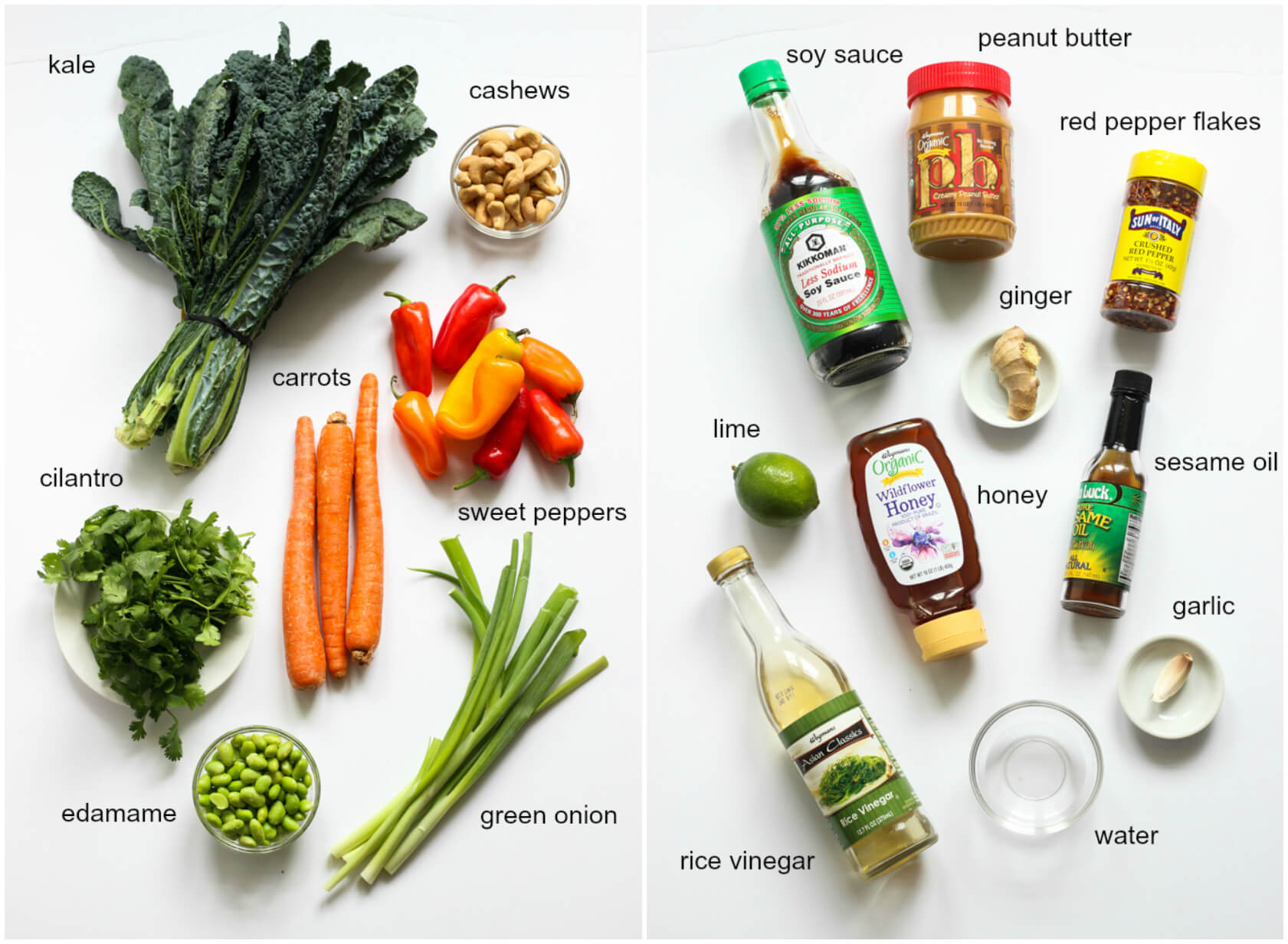 ingredients for chopped kale salad recipe