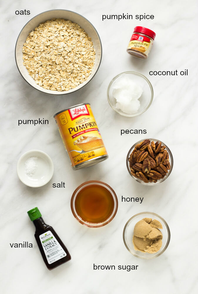 ingredients for pumpkin granola