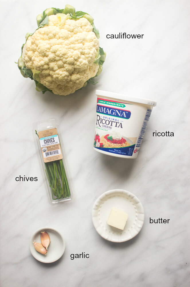 ingredients for cauliflower mash