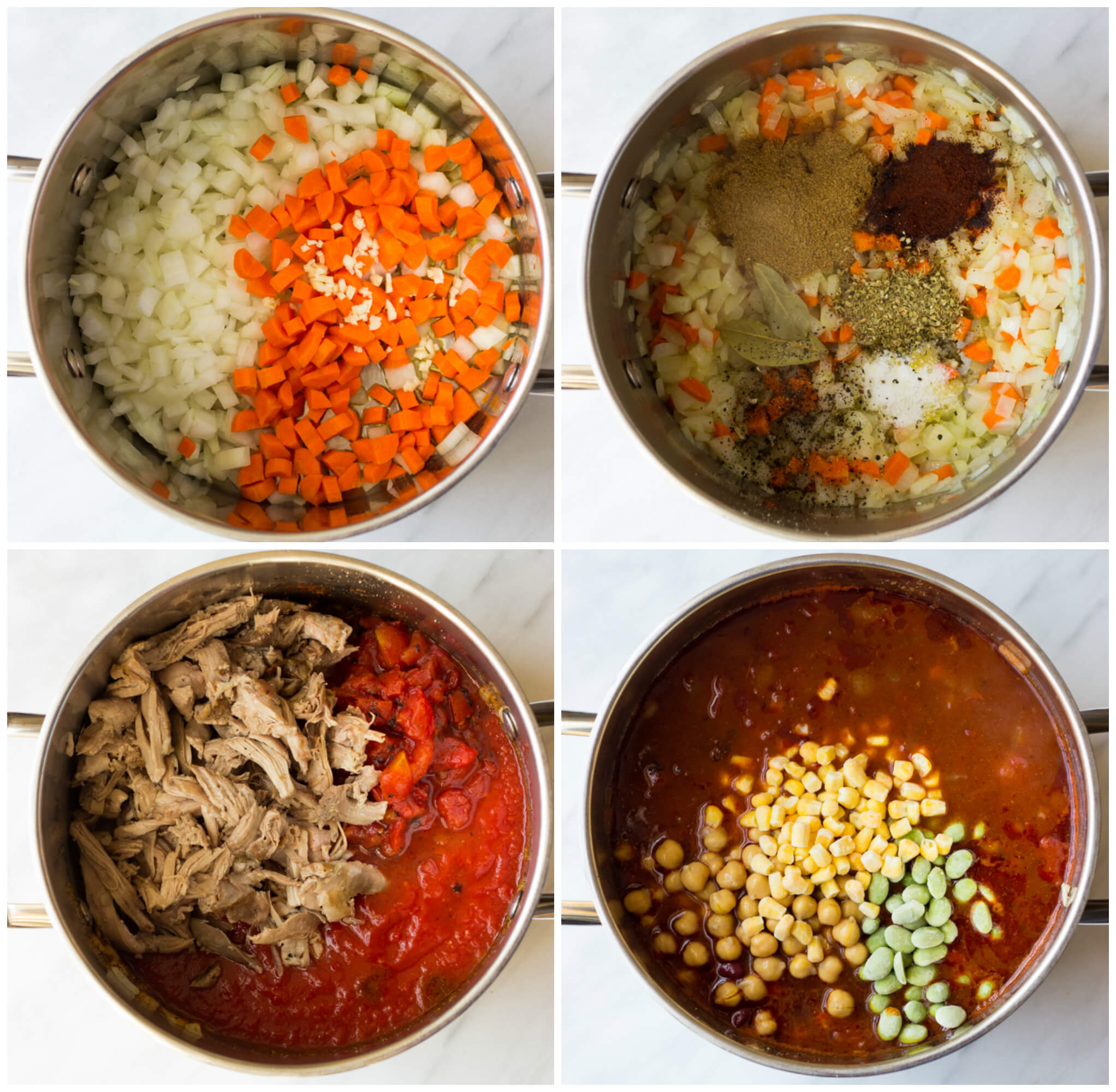 step by step on how to make leftover turkey chili recipe