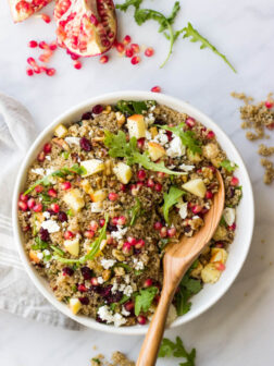 Pomegranate Arugula Quinoa Salad - most festive and delicious salad you will ever make! | littlebroken.com @littlebroken