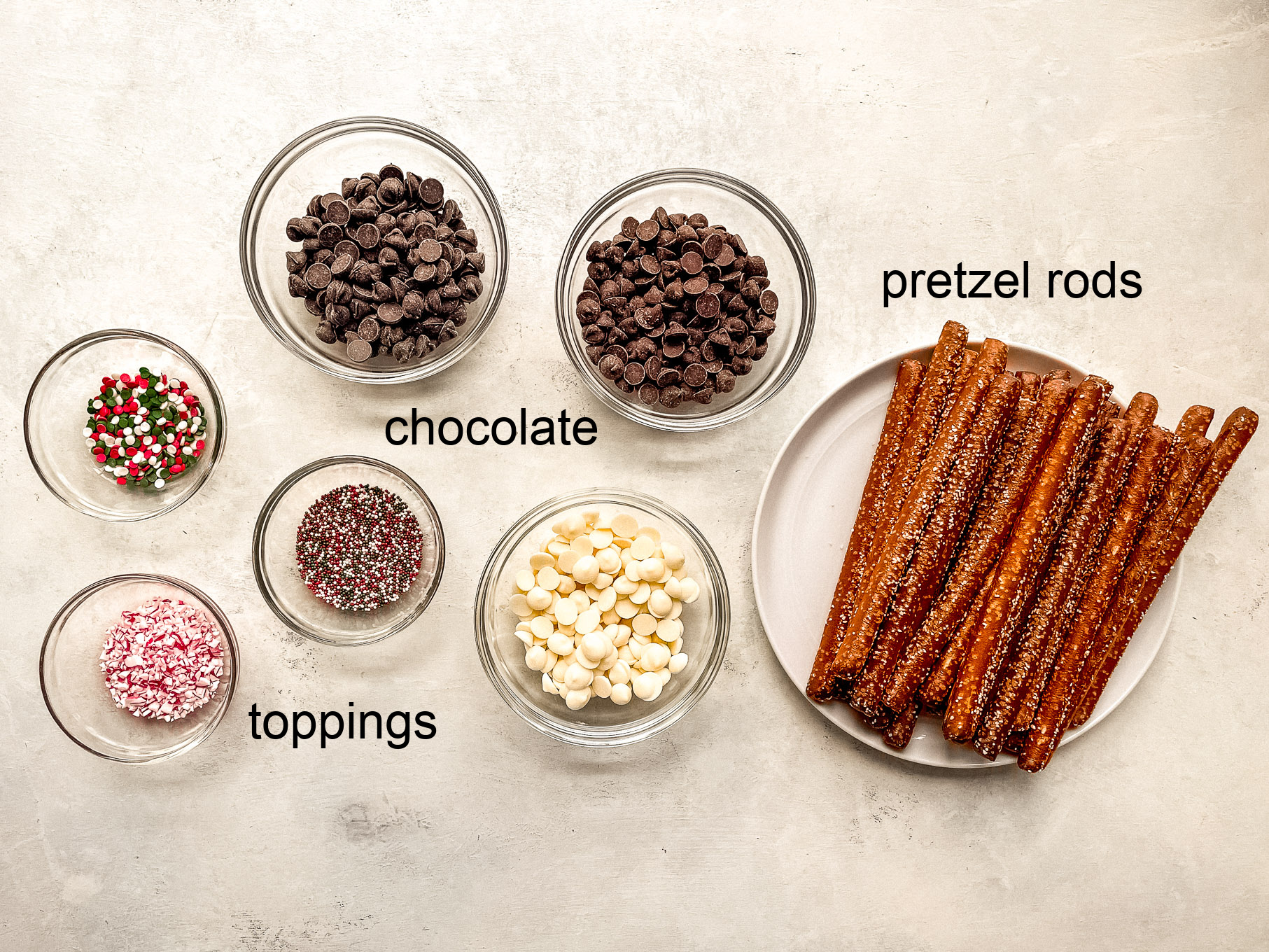 ingredients for christmas pretzels