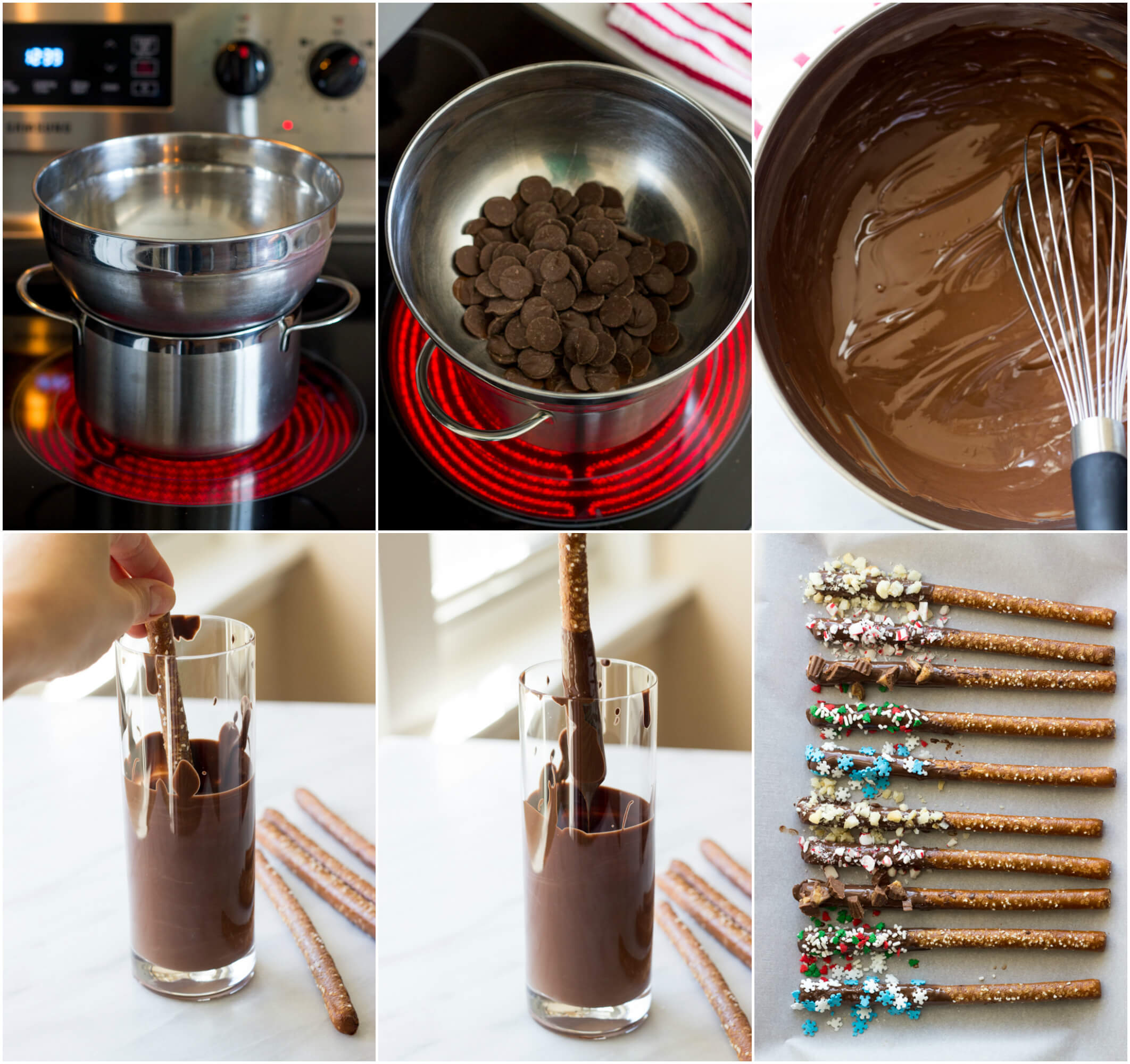 Jul Sjokolade Dekket Pretzels-bare 3 ingredienser for å gjøre disse super enkle og festlig ferie godbiter! | littlebroken.com @littlebroken