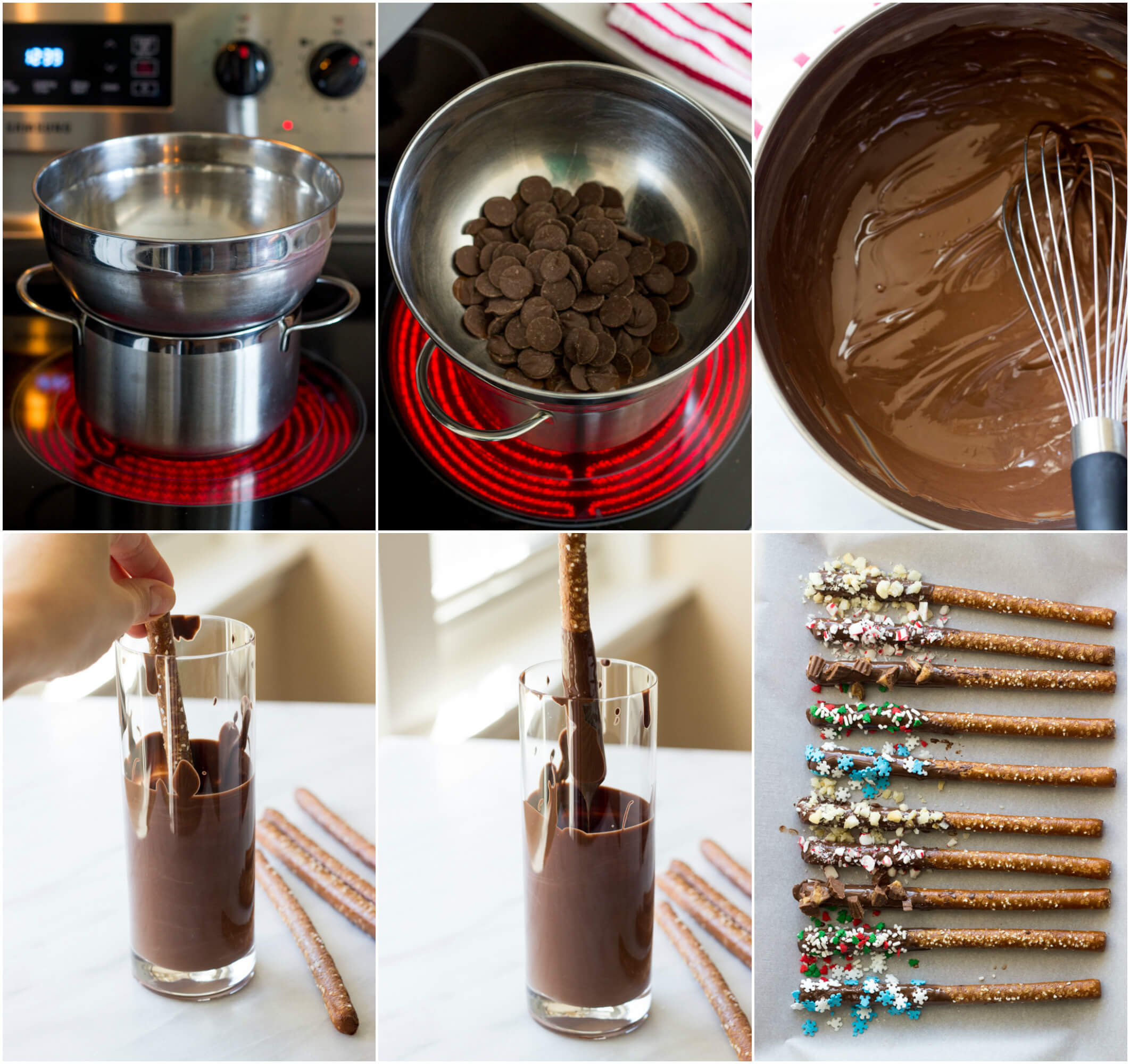 Natale cioccolato coperto salatini-solo 3 ingredienti per rendere questi super facile e festosa vacanza tratta! / littlebroken.com @ littlebroken