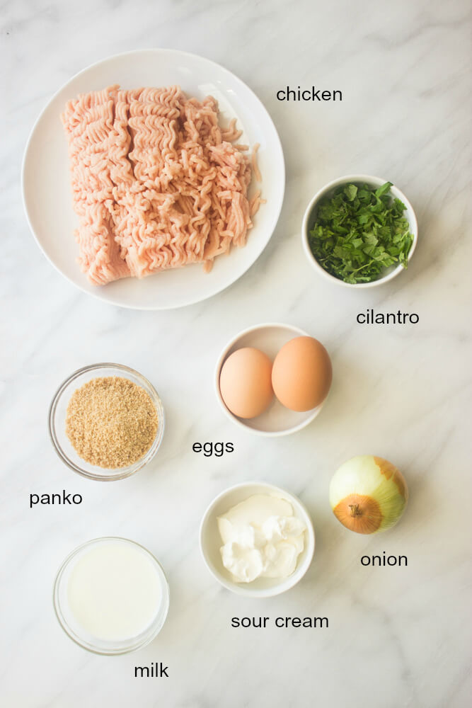 ingredients for asian chicken meatball recipe.