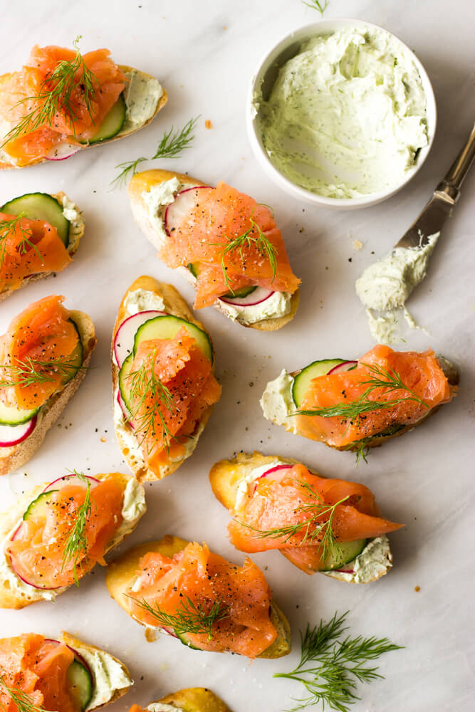 Cream Cheese, Smoked Salmon & Cucumber Crostini - COBS Bread USA