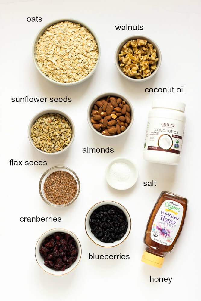 ingredients for granola recipe