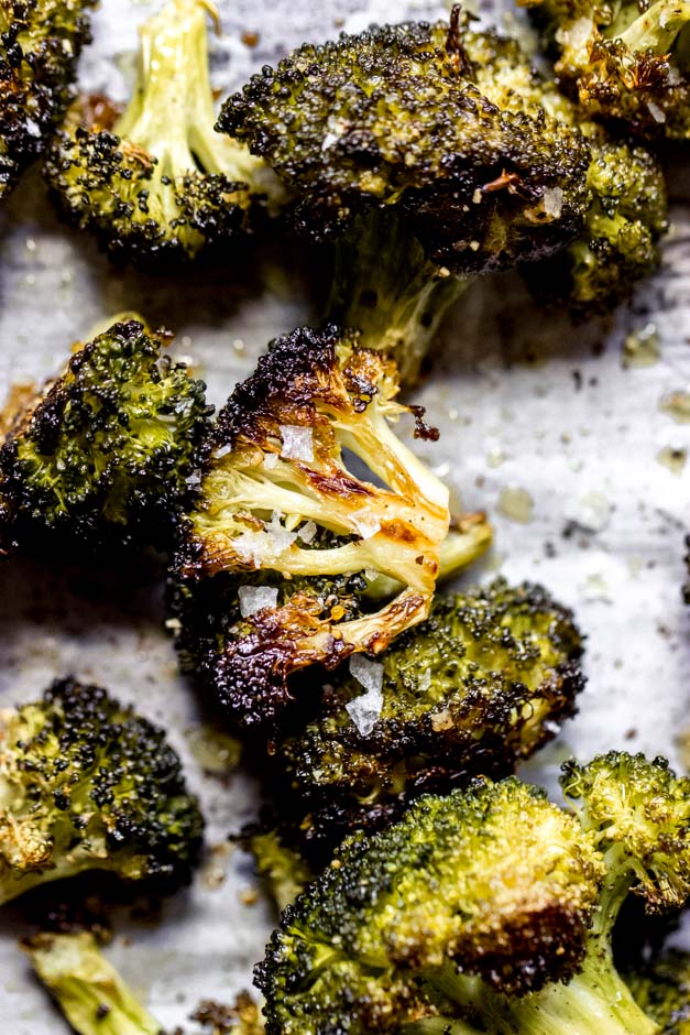 Close up baked broccoli