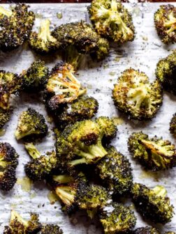 Overhead oven roasted broccoli