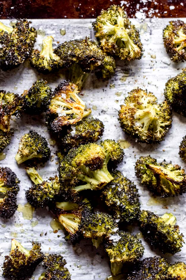 Overhead oven roasted broccoli