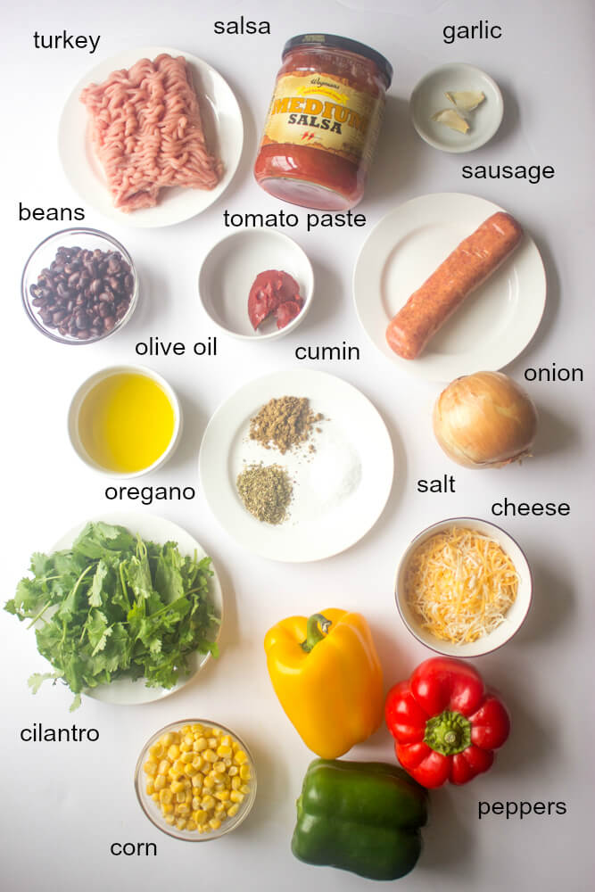 ingredients for turkey stuffed peppers