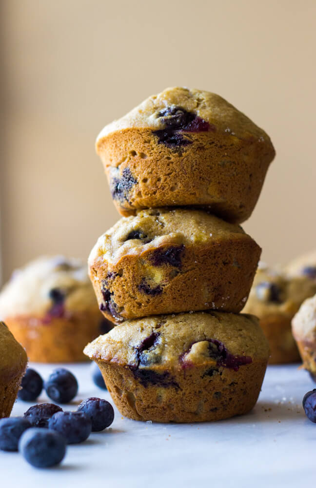 healthy banana blueberry muffins