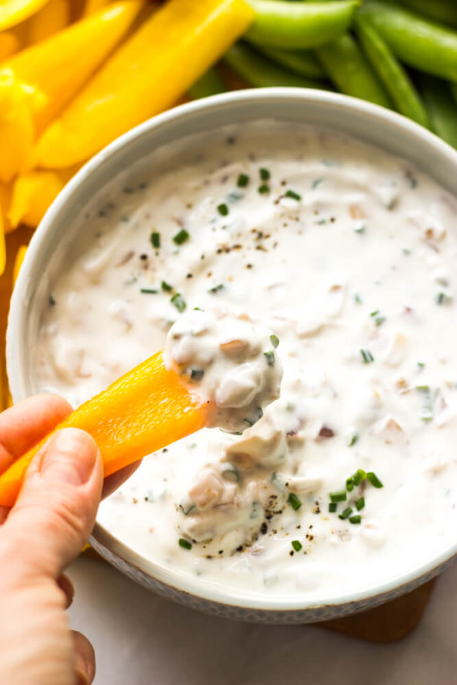 homemade onion dip with greek yogurt