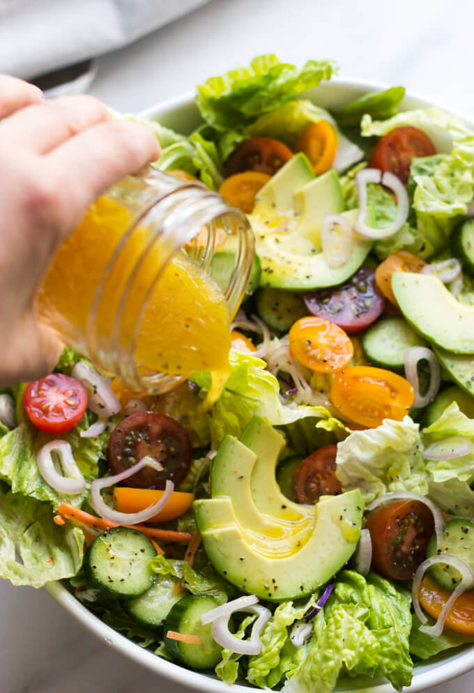 Our House Salad Recipe - the most easiest and delicious every day salad with zesty dressing | littlebroken.com @littlebroken