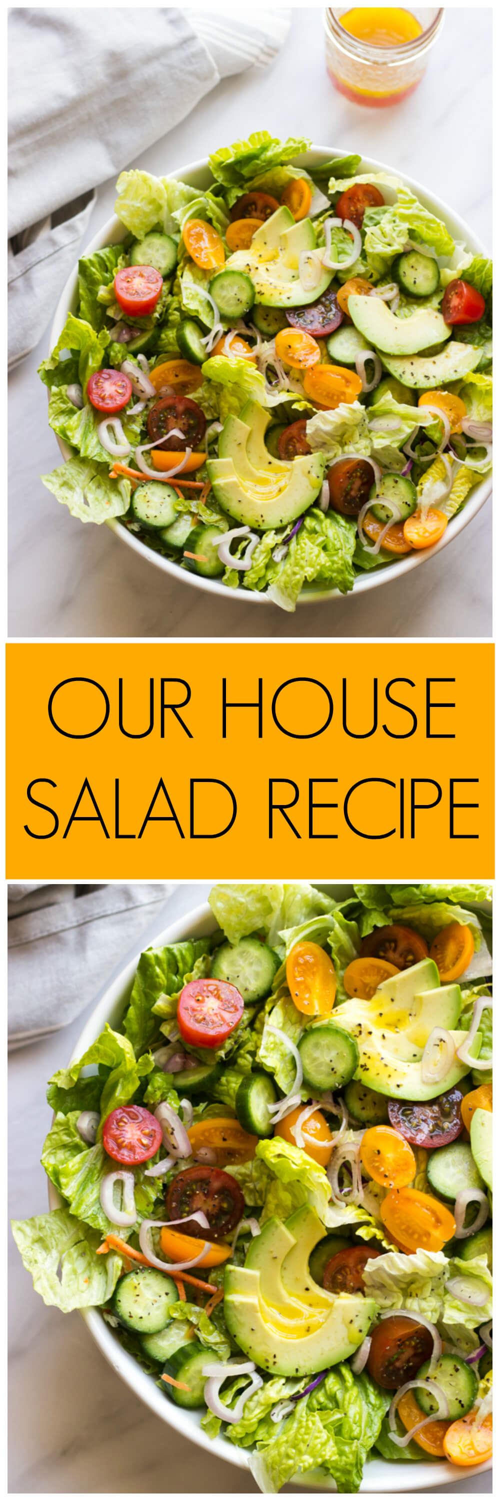 Our House Salad Recipe - the most easiest and delicious every day salad with zesty dressing | littlebroken.com @littlebroken