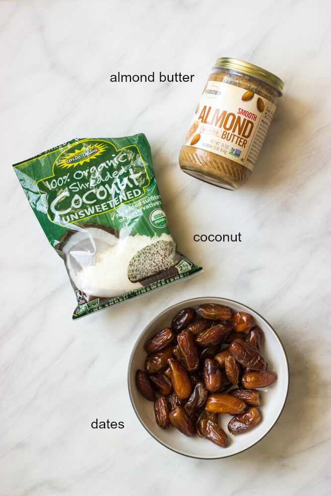 ingredients for coconut date balls with no nuts