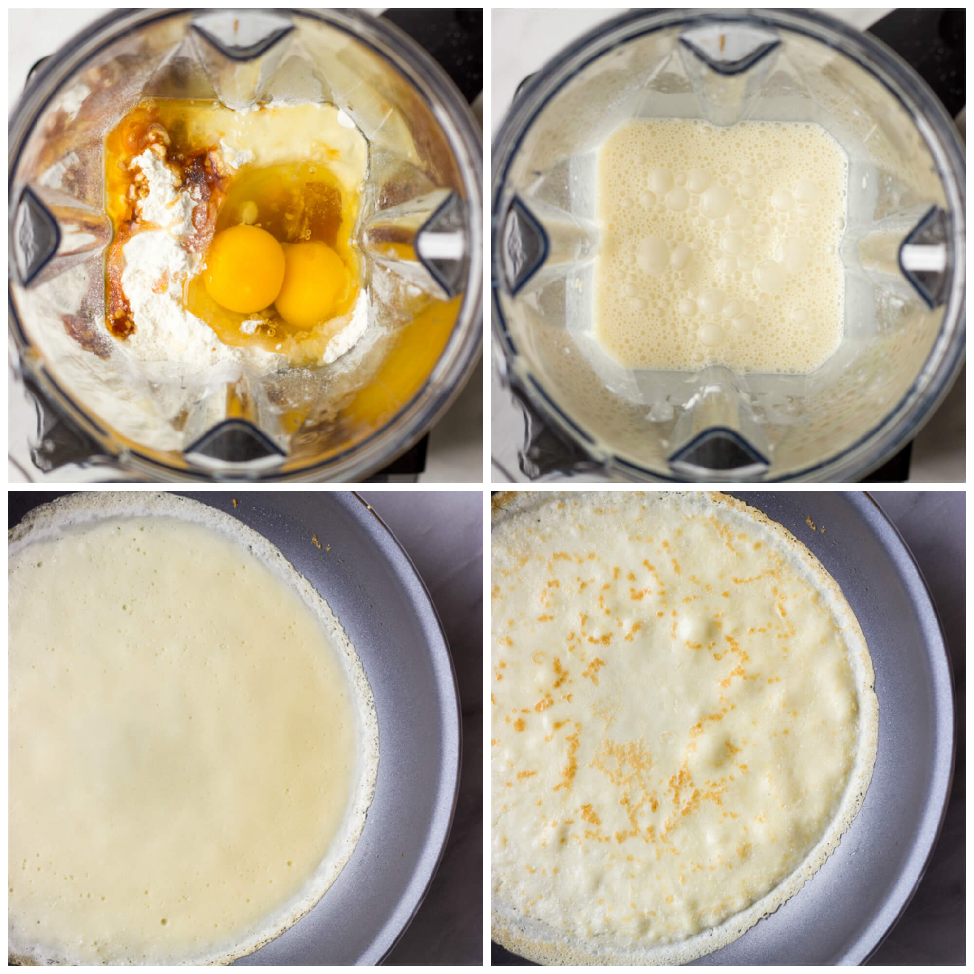 Blender Crepes with Greek Yogurt Lemon Filling - honey sweetened crepes made in a blender and served with healthy greek yogurt lemon filling | littlebroken.com @littlebroken