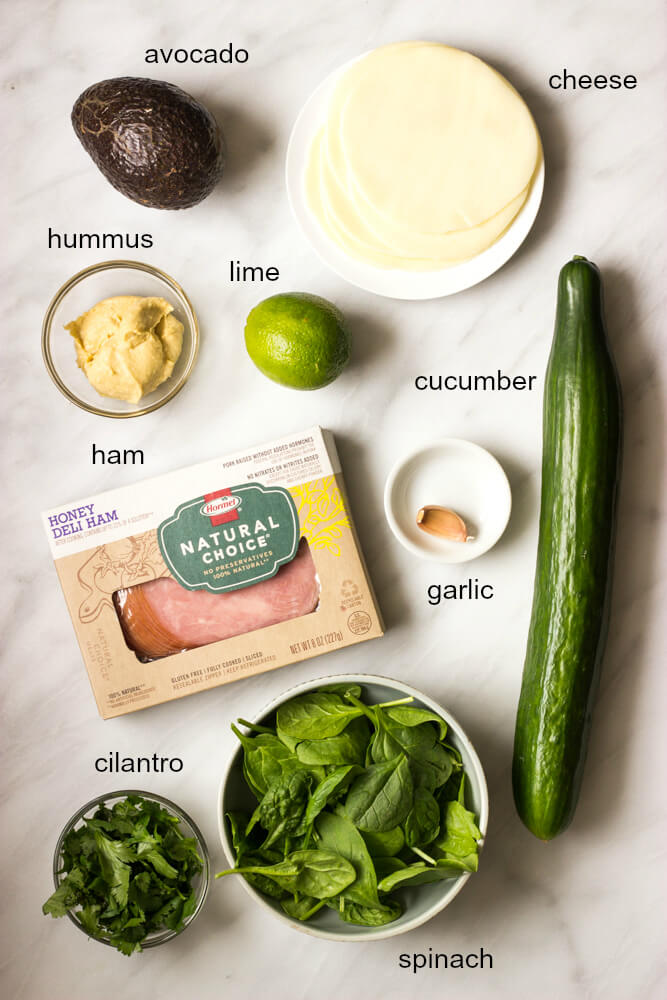 ingredients for cucumber roll ups