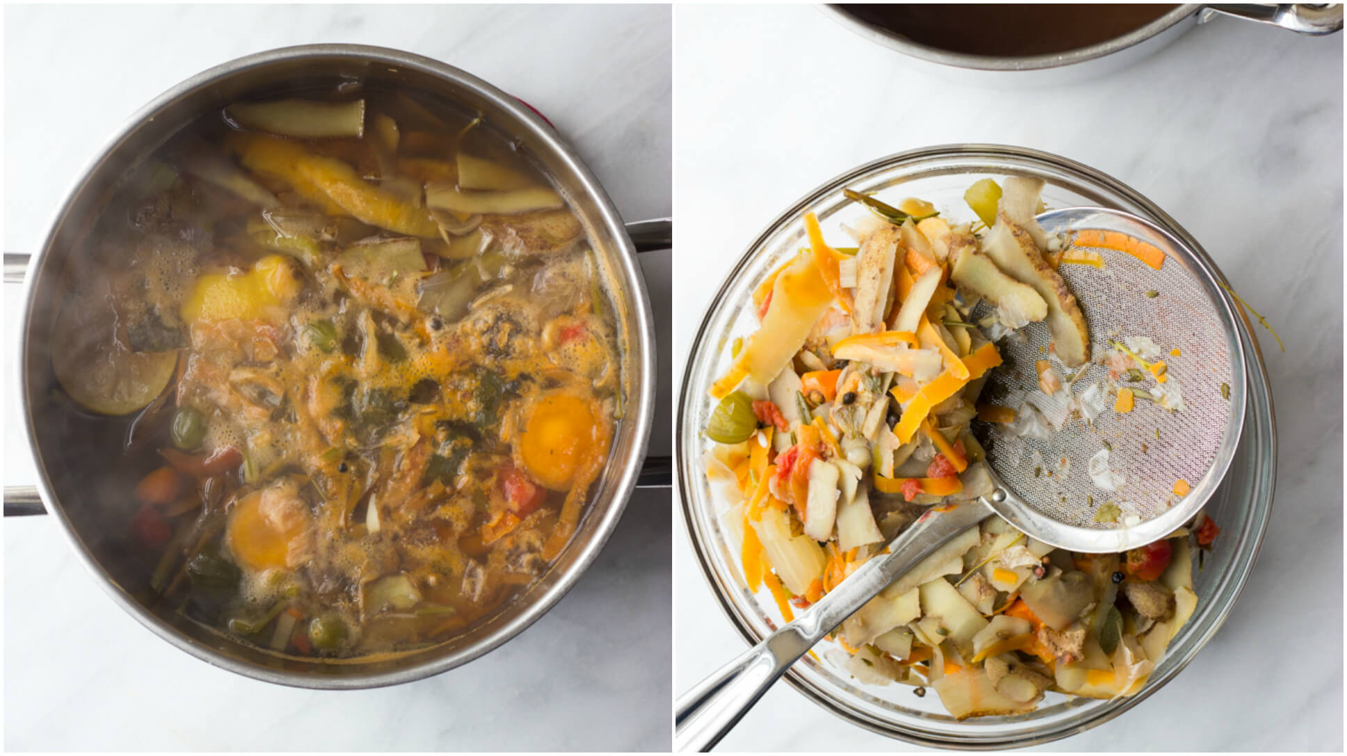 How to Make Vegetable Broth with Kitchen Scraps - homemade vegetable broth has never been easier! Save your scraps and make a broth | littlebroken.com @littlebroken