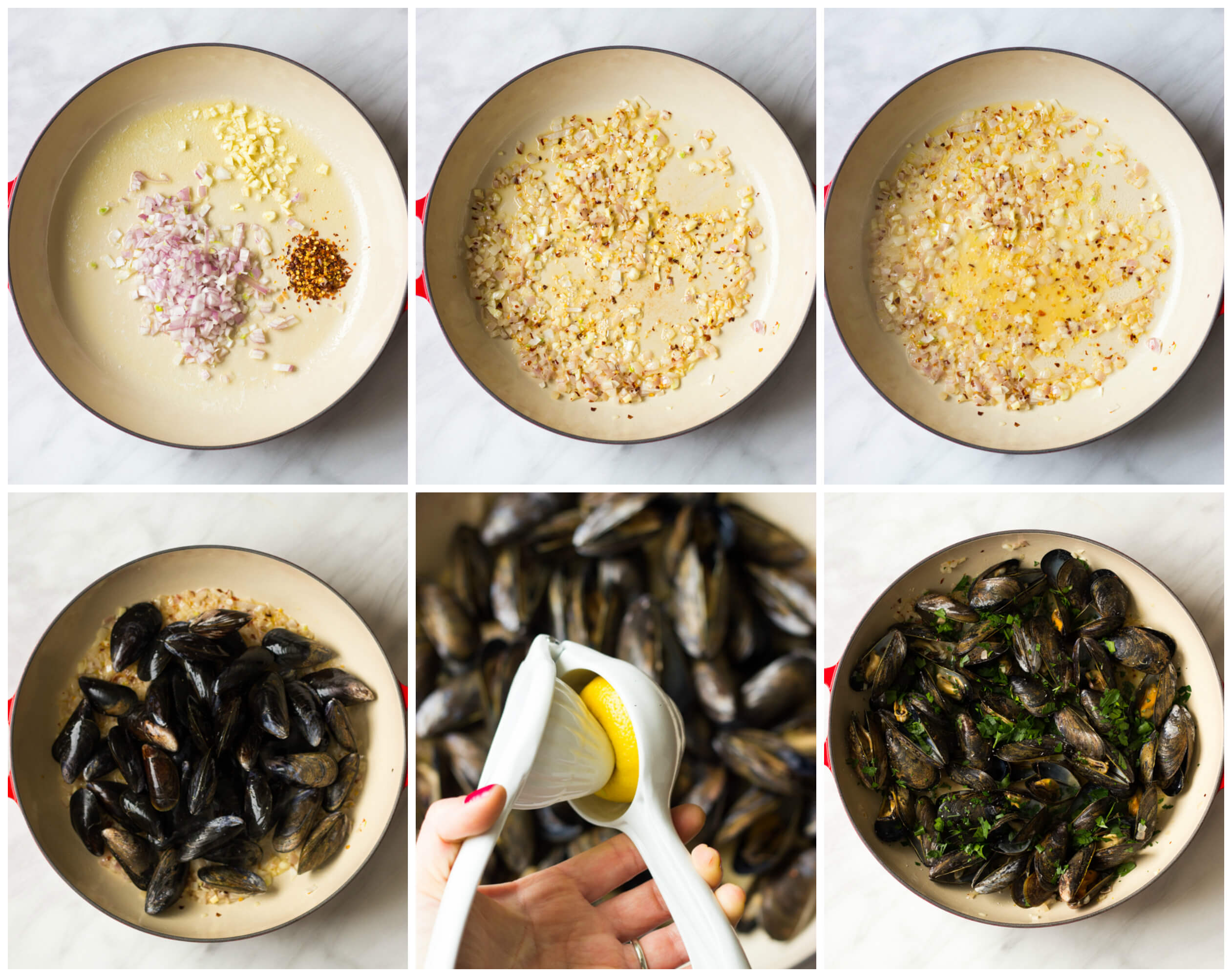 step by step on how to make garlic mussels