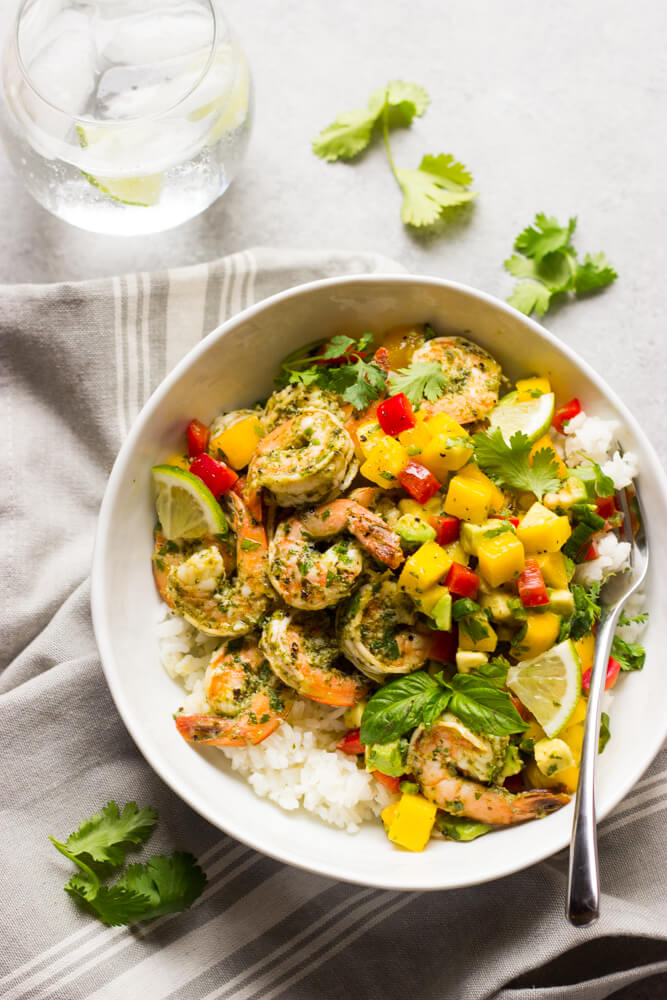 shrimp with mango salsa