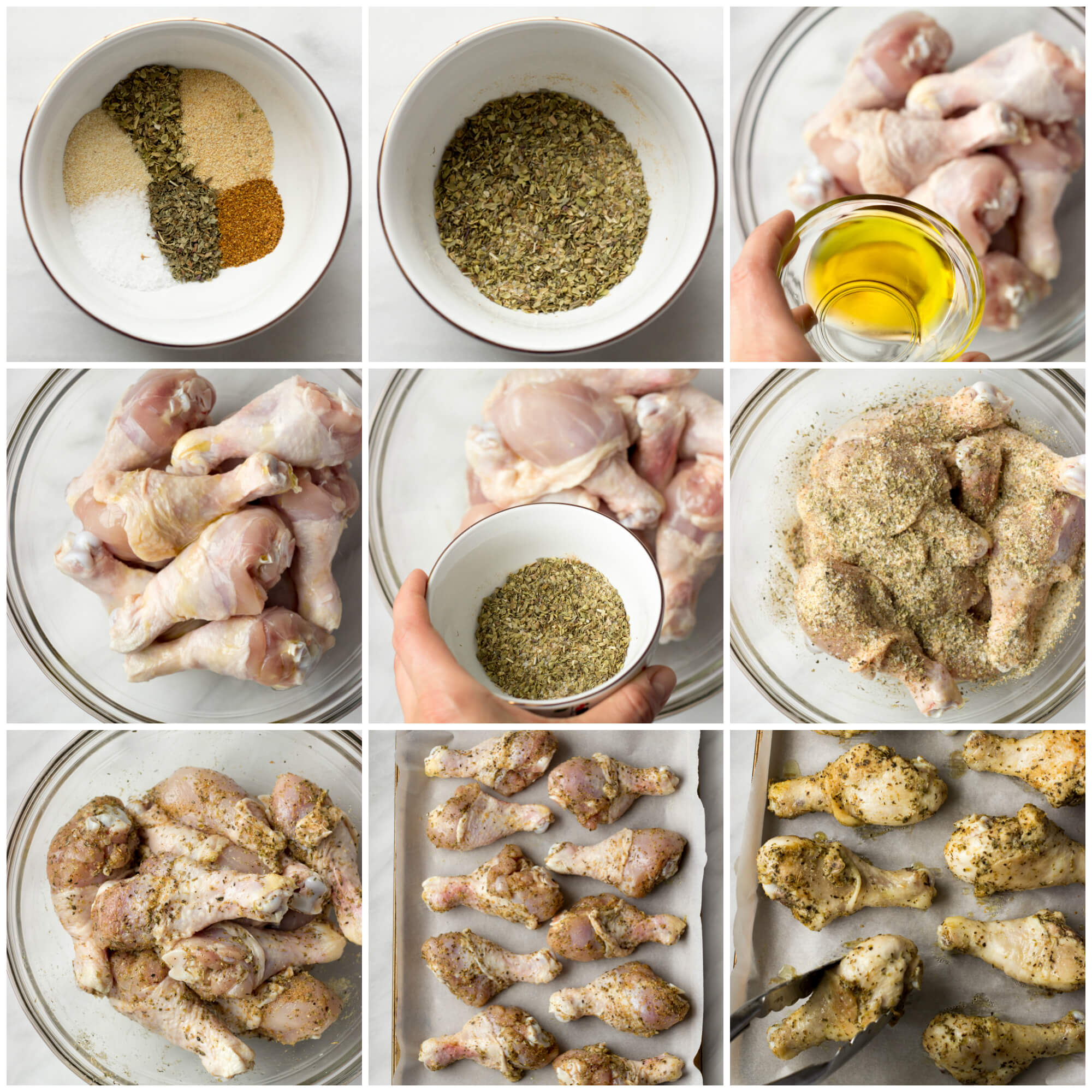 step by step instructions on how to make herb chicken drumsticks