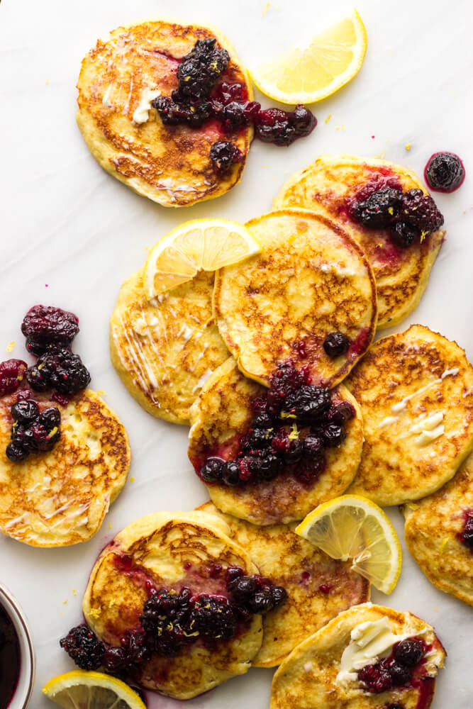 Lemon Ricotta Pancakes with Fruit Syrup Little Broken
