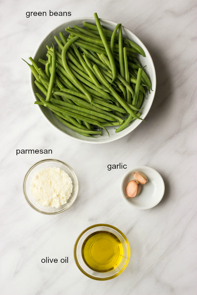 ingredients for roasted french green beans