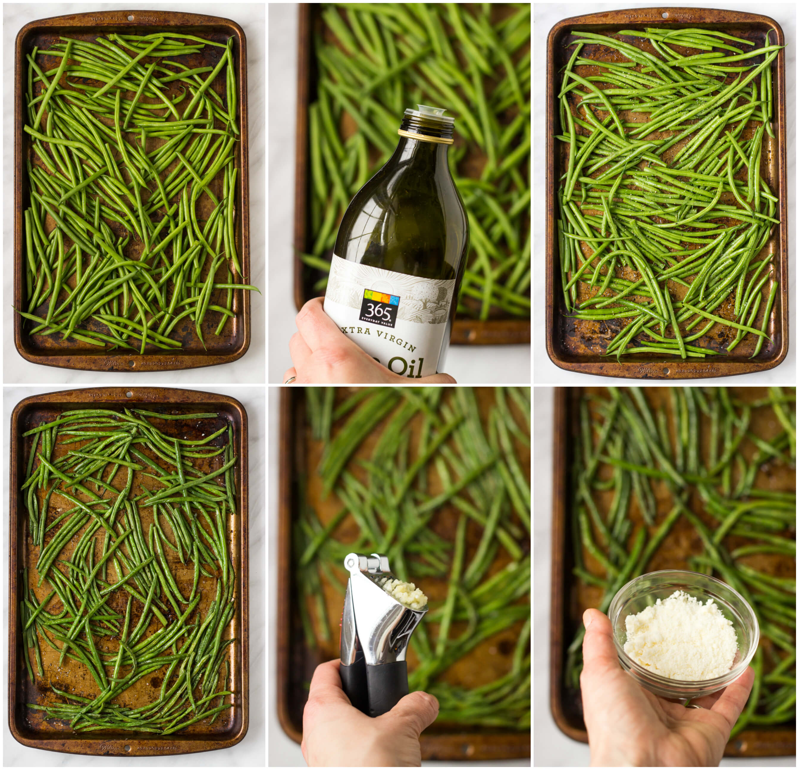 step by step on how to roast green beans