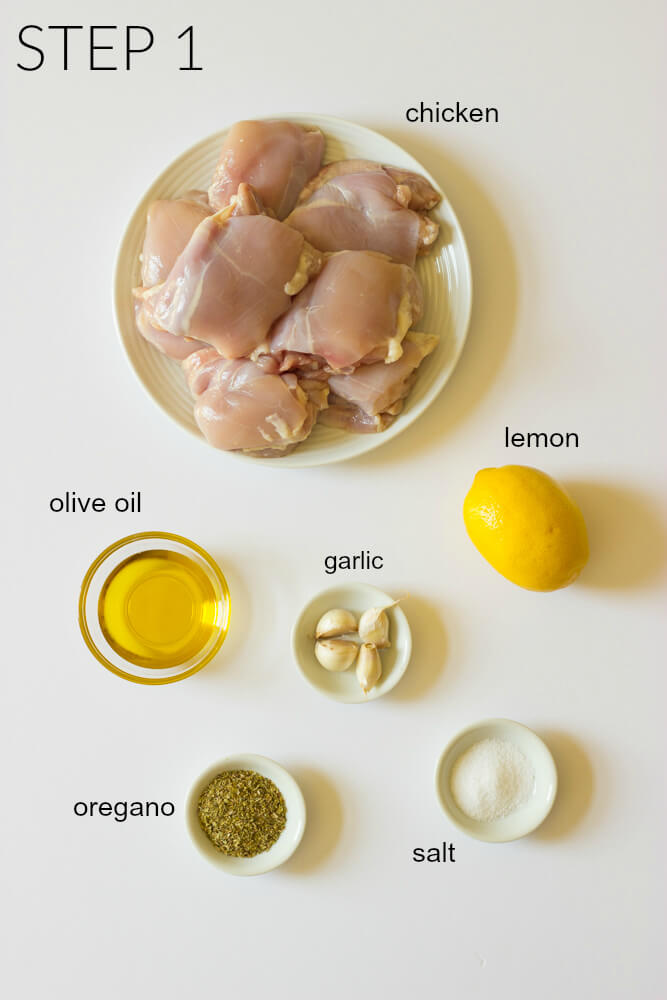 Ingredients for chicken gyro marinade