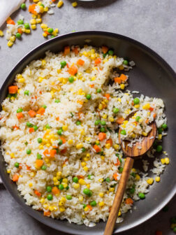 mexican white rice with corn and peas