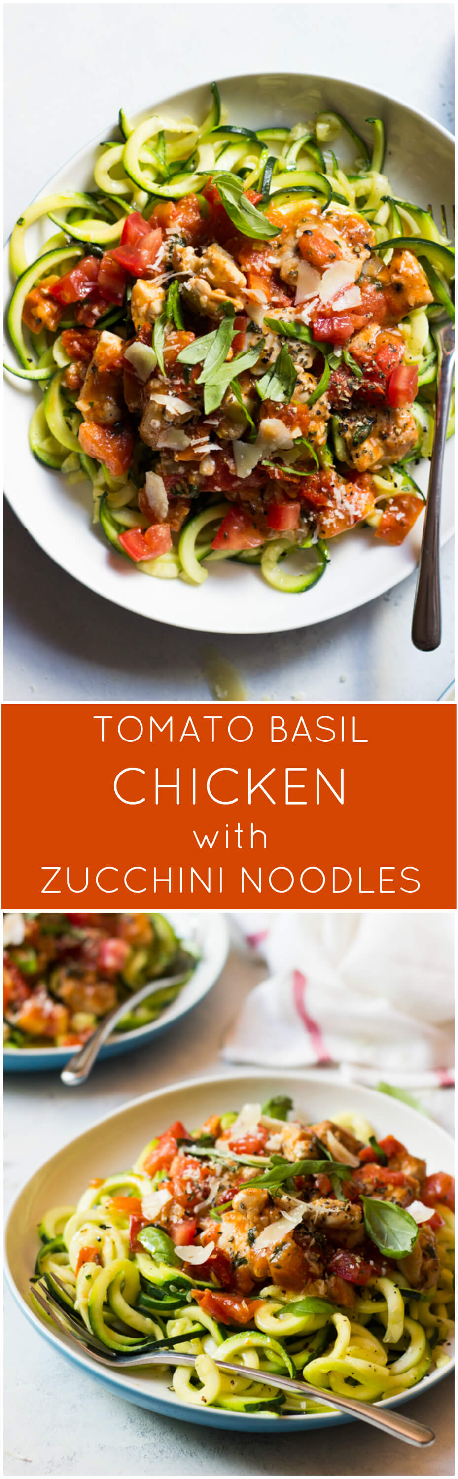 Tomato Basil Chicken with Zucchini Noodles Little Broken