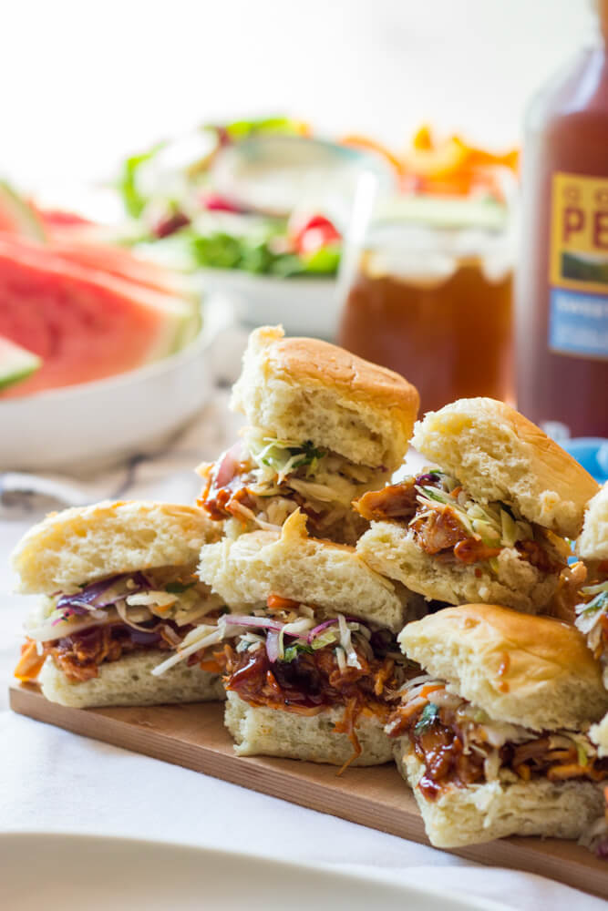 Easy BBQ Chicken Sliders Little Broken