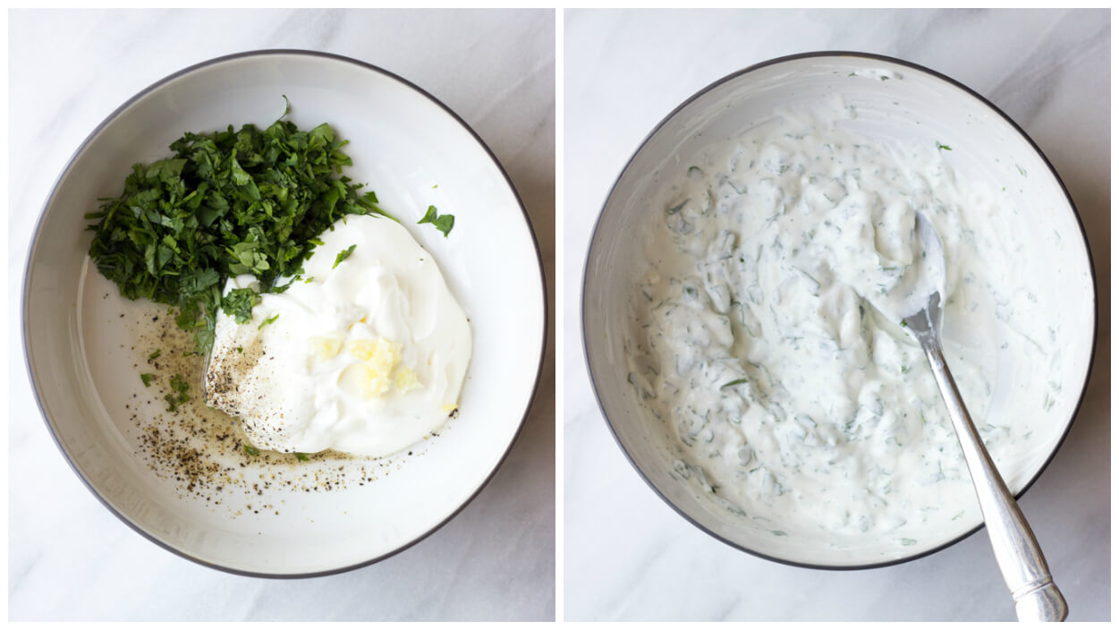 cilantro lime cream in a bowl