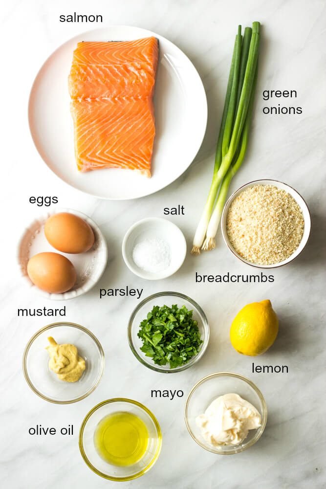 ingredients for salmon burgers