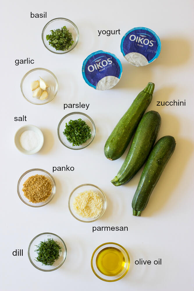 ingredients for roasted zucchini.