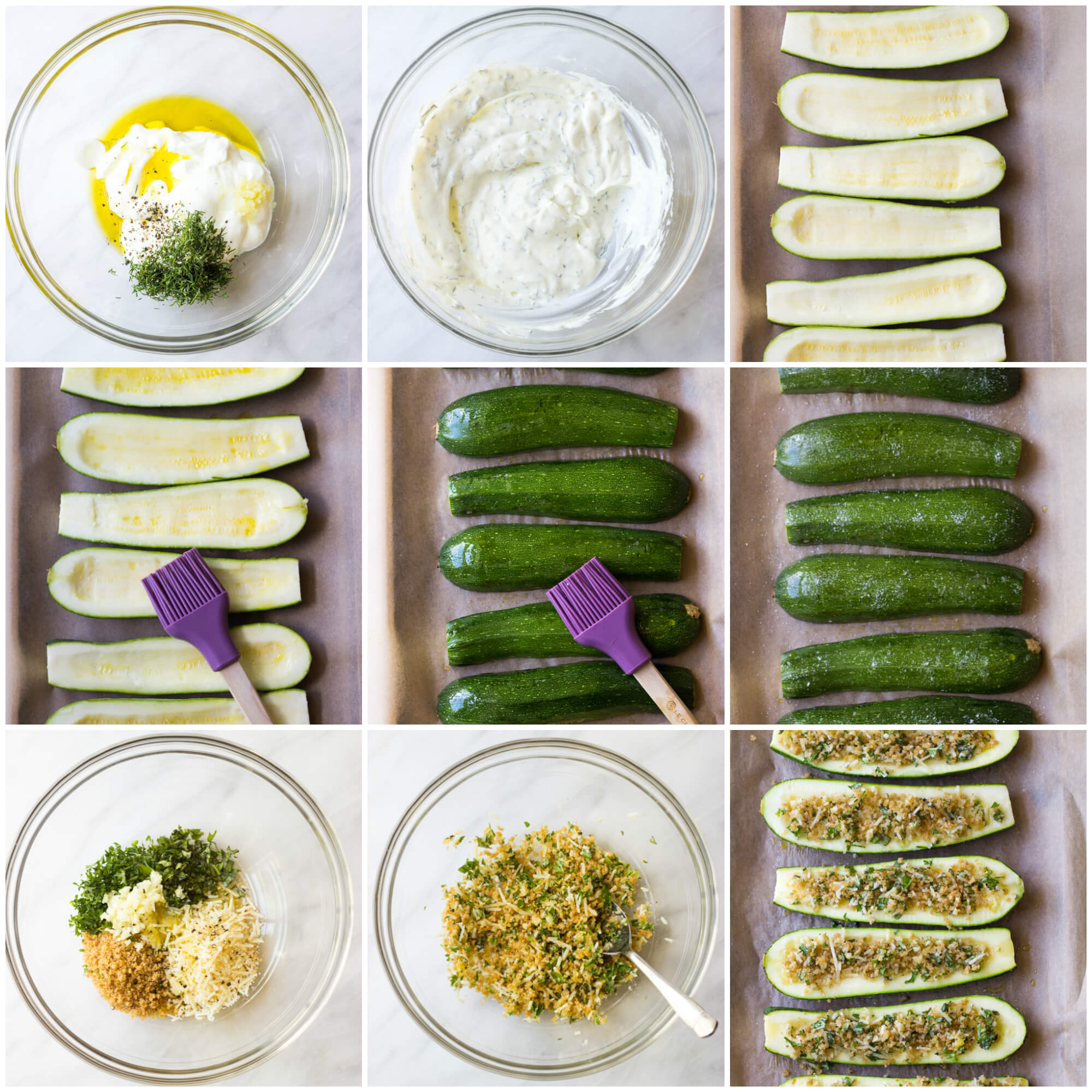 Roasted Parmesan Zucchini with Yogurt Dill Dip - roasted zucchini with crunchy Parmesan topping and creamy yogurt dill dip | littlebroken.com @littlebroken