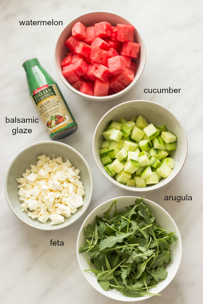 ingredients for watermelon salad