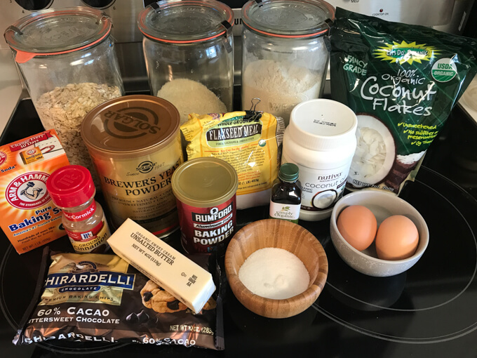 Ingredients for healthy lactation cookies