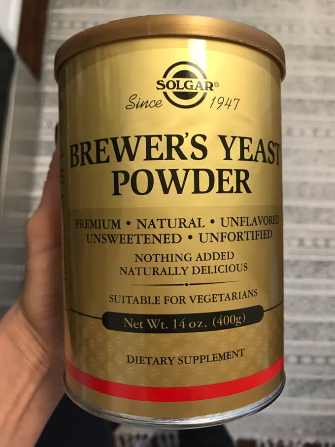 Close up of brewer's yeast powder for lactation cookies recipe