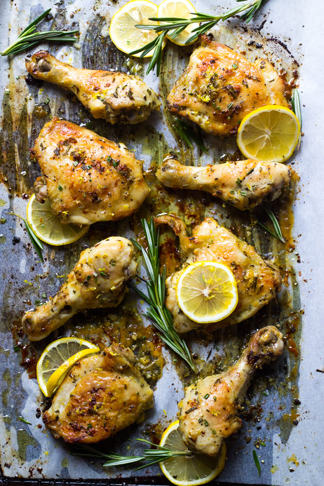 Roasted Lemon Rosemary Chicken - Little Broken