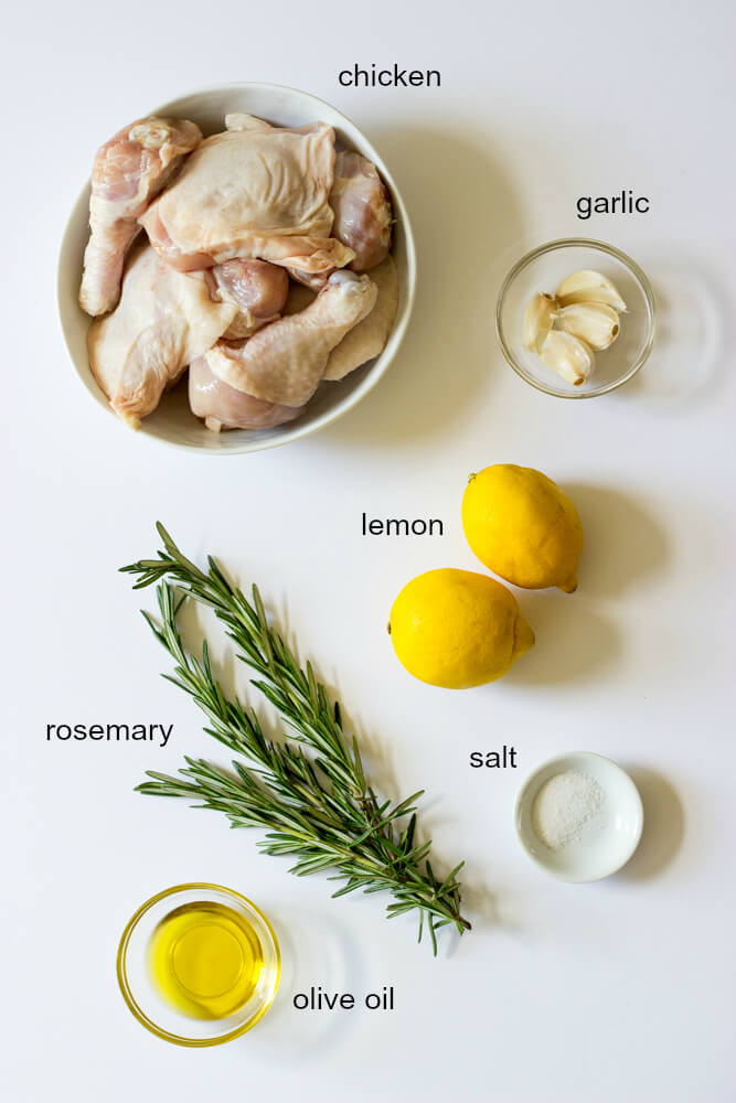 Roasted Lemon Rosemary Chicken - the best tasting oven baked chicken with few simple ingredients | littlebroken.com @littlebroken 