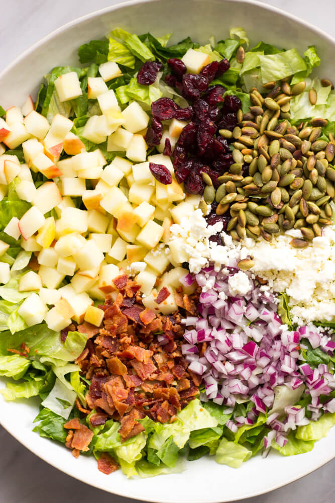 autumn salad with apple cider dressing