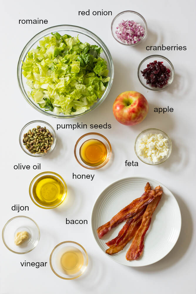 ingredients for autumn chopped salad