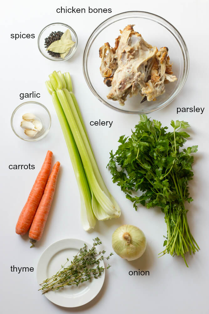 ingredients for chicken stock