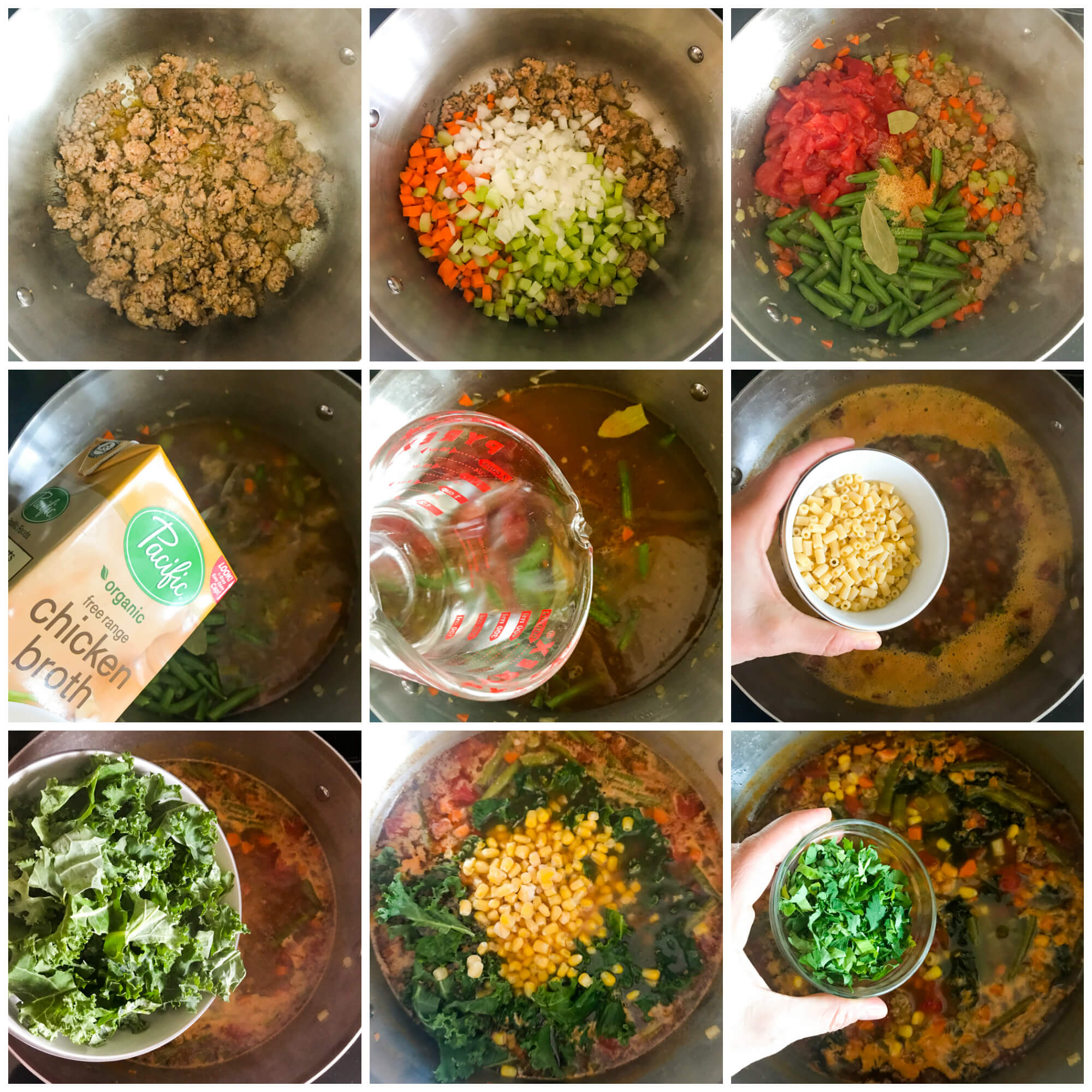 step by step on how to make sausage and kale soup recipe